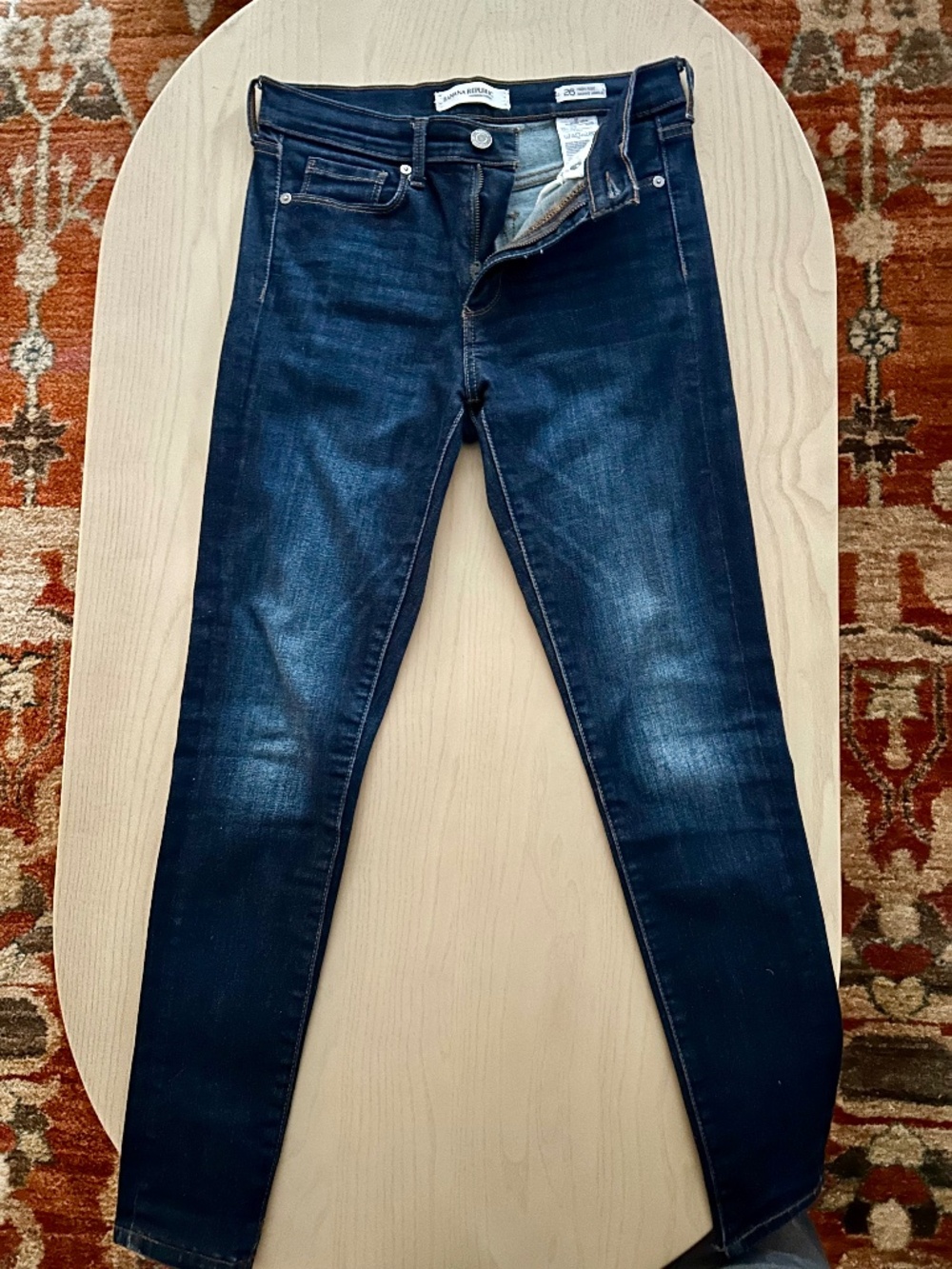 Banana Republic, high rise, skinny ankle blue denim, size 26
